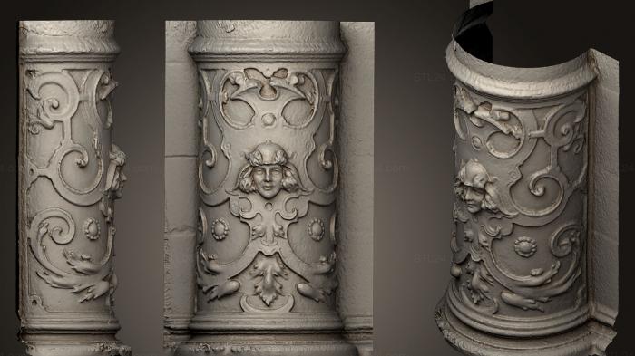 Колонны (Богато украшенная деталь дверной колонны, KL_0088) 3D модель для ЧПУ станка