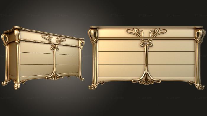 Chests of drawers (Art Nouveau chest of drawers, KMD_0171) 3D models for cnc