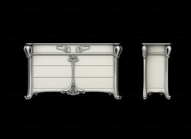 Chests of drawers (Art Nouveau chest of drawers, KMD_0171) 3D models for cnc