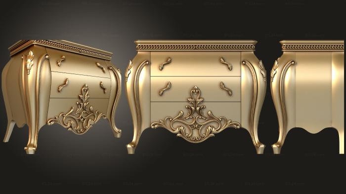 Chest of drawers with decors in the form of leaves