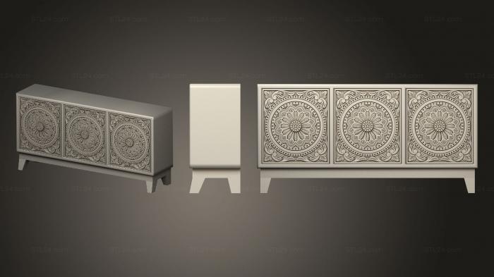 Chests of drawers (Chest of drawers with antique facade, KMD_0186) 3D models for cnc