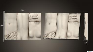 Chests of drawers (Spare parts in the form of a female figure facade, KMD_0190) 3D models for cnc