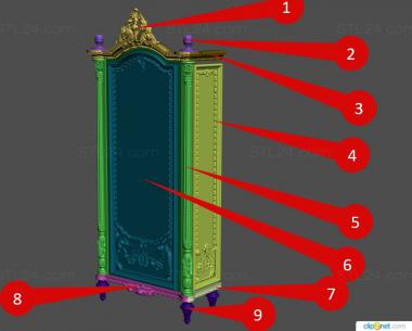 Chests of drawers (Chest of drawers carved Italy furniture, KMD_0191) 3D models for cnc