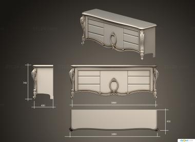 Chests of drawers (Set of carved furniture, KMD_0195) 3D models for cnc