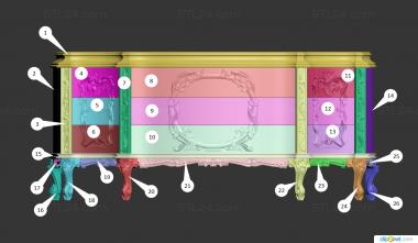 Chests of drawers (Chest of drawers JUMBO COLLECTION, KMD_0196) 3D models for cnc