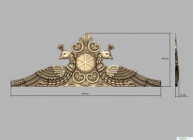 Короны (Навершие с павлинами, KOR_0328) 3D модель для ЧПУ станка