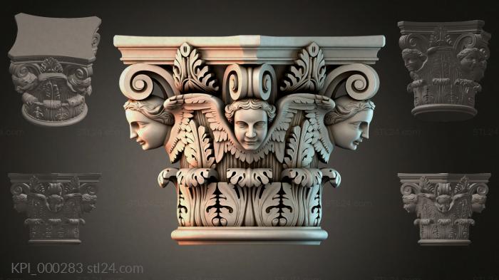 Different capitals (KPI_000283) 3D models for cnc