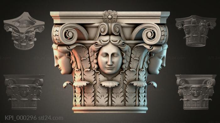 Different capitals (KPI_000296) 3D models for cnc