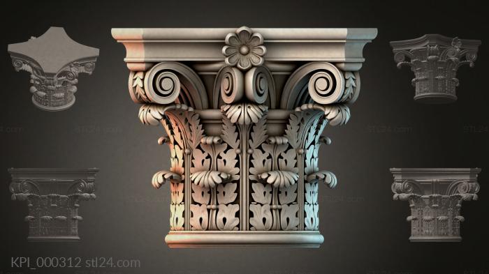 Different capitals (KPI_000312) 3D models for cnc