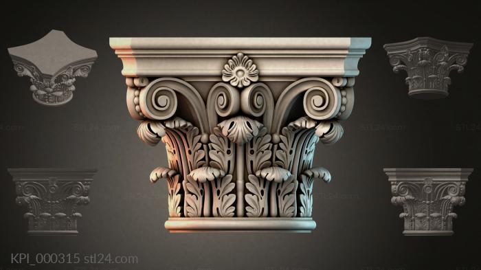 Different capitals (KPI_000315) 3D models for cnc