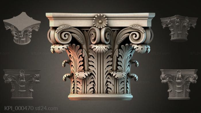 Different capitals (KPI_000470) 3D models for cnc