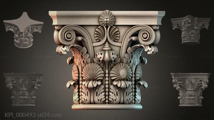 Different capitals (KPI_000493) 3D models for cnc
