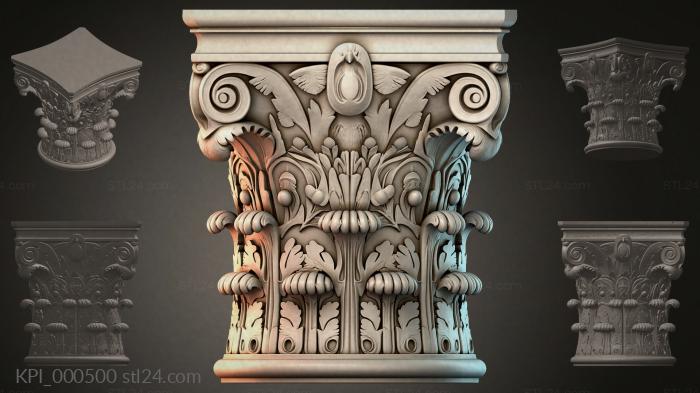 Different capitals (KPI_000500) 3D models for cnc