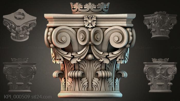 Different capitals (KPI_000509) 3D models for cnc