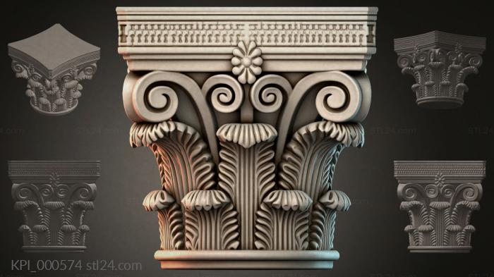 Different capitals (KPI_000574) 3D models for cnc