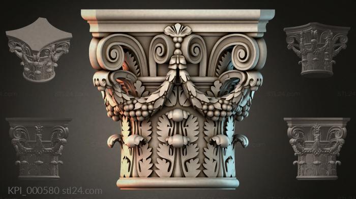Different capitals (KPI_000580) 3D models for cnc
