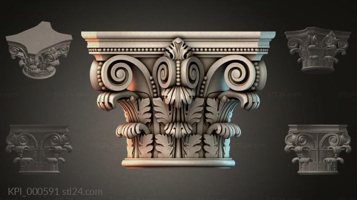 Different capitals (KPI_000591) 3D models for cnc