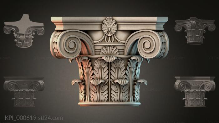 Different capitals (KPI_000619) 3D models for cnc
