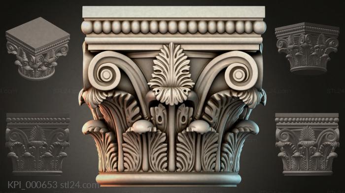 Different capitals (KPI_000653) 3D models for cnc