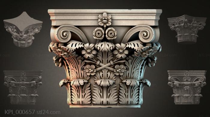 Different capitals (KPI_000657) 3D models for cnc