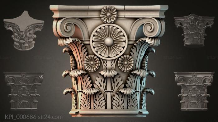 Different capitals (KPI_000686) 3D models for cnc