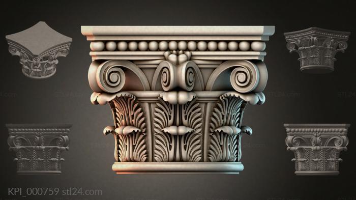 Different capitals (KPI_000759) 3D models for cnc