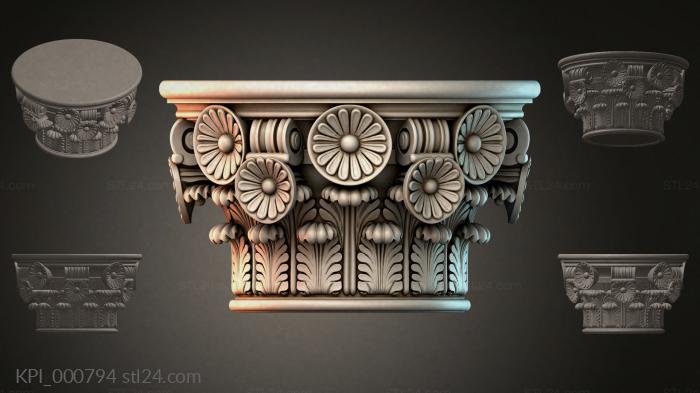 Different capitals (KPI_000794) 3D models for cnc