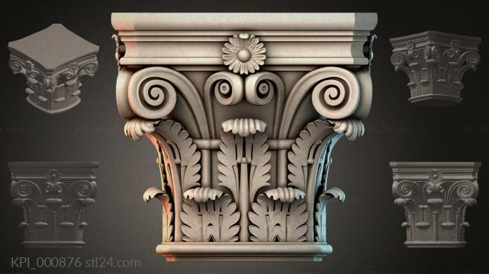 Different capitals (KPI_000876) 3D models for cnc