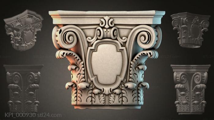 Different capitals (KPI_000930) 3D models for cnc