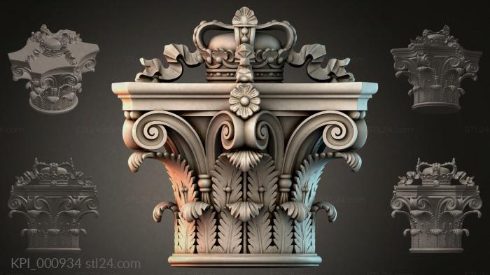 Different capitals (KPI_000934) 3D models for cnc