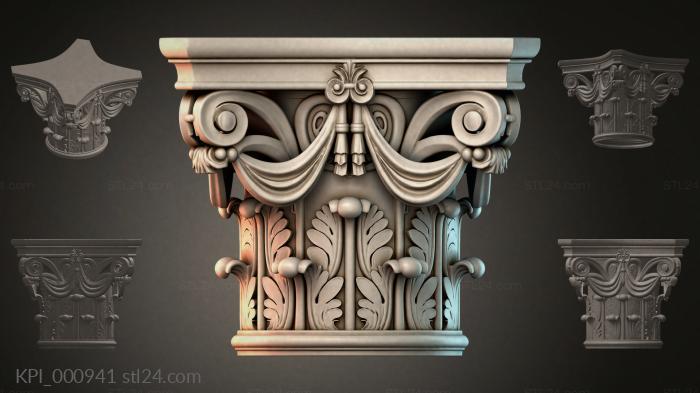 Different capitals (KPI_000941) 3D models for cnc