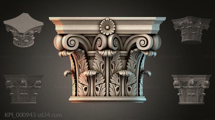 Different capitals (KPI_000943) 3D models for cnc
