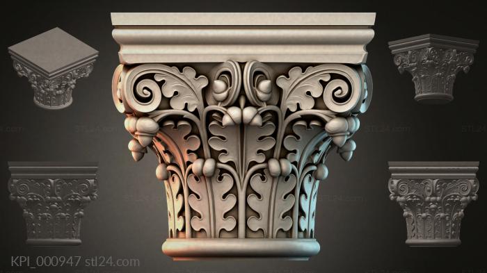 Different capitals (KPI_000947) 3D models for cnc