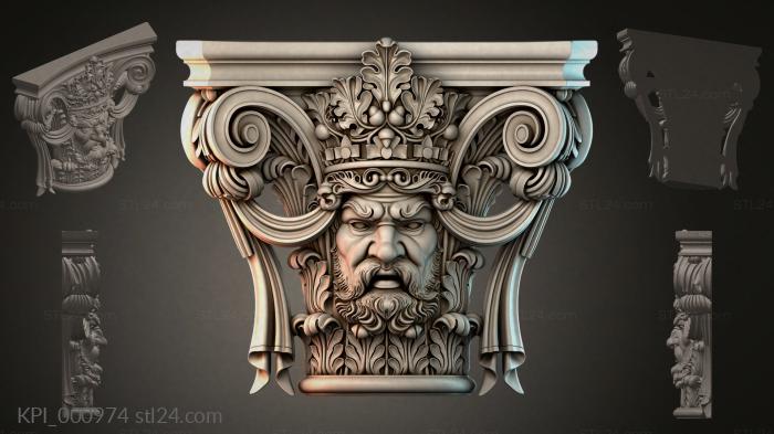 Different capitals (KPI_000974) 3D models for cnc