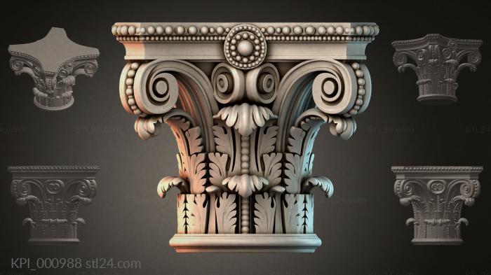 Different capitals (KPI_000988) 3D models for cnc