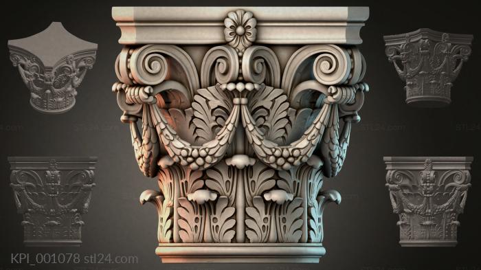 Капители разные (KPI_001078) 3D модель для ЧПУ станка