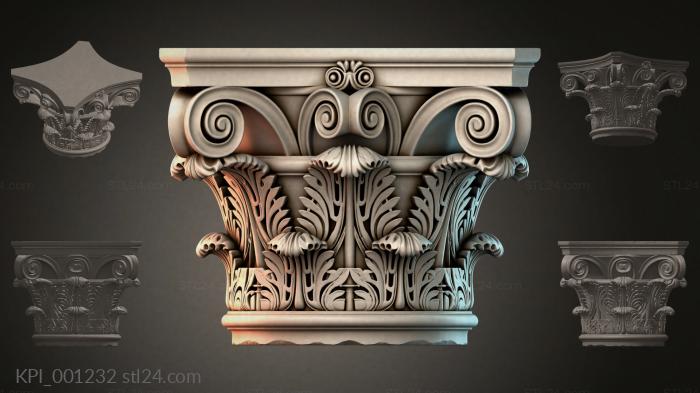 Different capitals (KPI_001232) 3D models for cnc