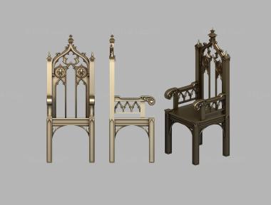 Armchairs (Gothic armchair, KRL_0164) 3D models for cnc