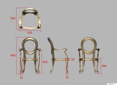 Armchairs (Baggio chair, KRL_0171) 3D models for cnc