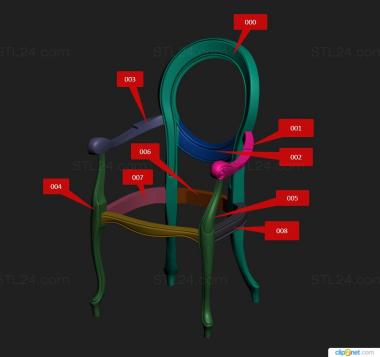 Armchairs (Baggio chair, KRL_0171) 3D models for cnc