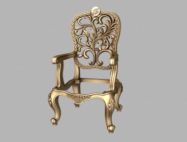 Armchairs (Chair with carved back, KRL_0172) 3D models for cnc