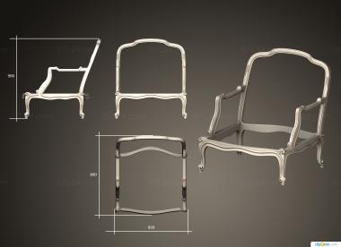 Armchairs (The chair is square, KRL_0178) 3D models for cnc