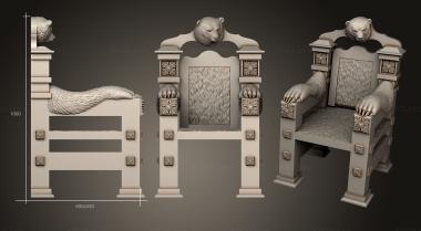 Кресла (Кресло с медвежьей головой вариант 1, KRL_0180) 3D модель для ЧПУ станка