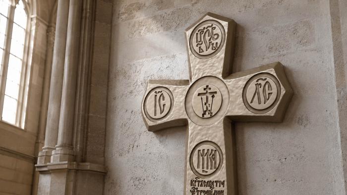 Crosses (Four-pointed cross with round medallions and symbolic center, KRS_0116) 3D models for cnc