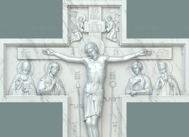 Кресты и распятия (Большой крест для памятников, KRS_0245) 3D модель для ЧПУ станка