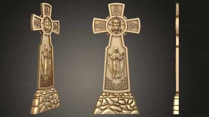 Кресты и распятия (Большой крест с богоматерью, KRS_0246) 3D модель для ЧПУ станка