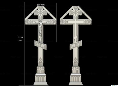Кресты и распятия (Крест высокий, KRS_0249) 3D модель для ЧПУ станка