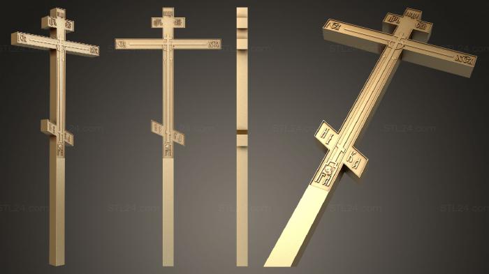 Кресты и распятия (Крест на могилу без декоров, KRS_0251) 3D модель для ЧПУ станка