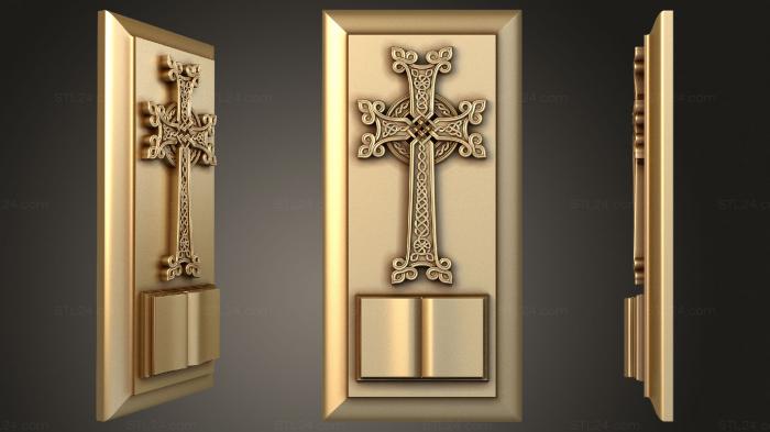 Кресты и распятия (Крест на плите, KRS_0252) 3D модель для ЧПУ станка