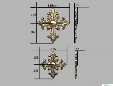 Crosses (Cross with decorations, KRS_0257) 3D models for cnc